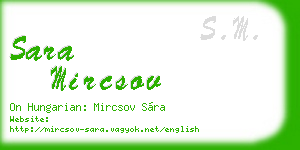 sara mircsov business card