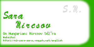 sara mircsov business card